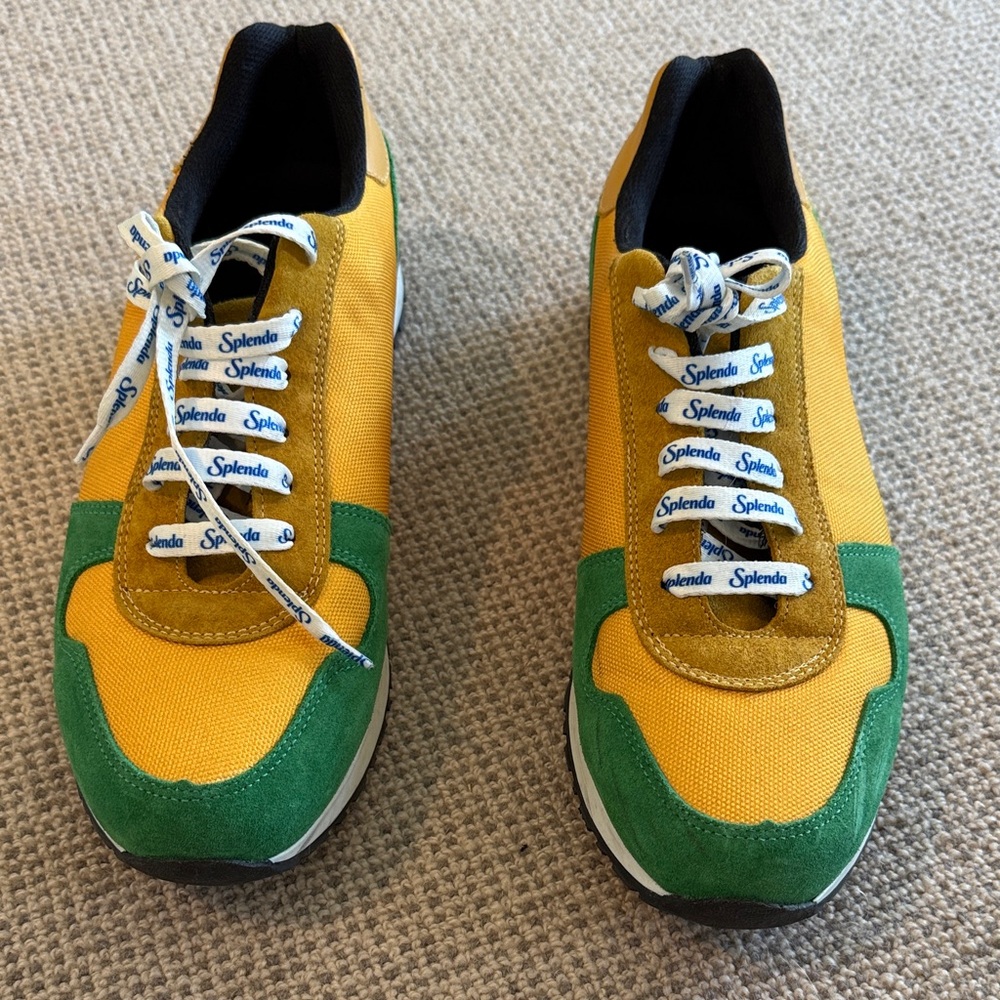 Yellow/green custom tennis shoes - size Men’s 10.5-11